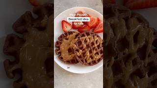High protein breakfast idea for kids #waffles #kidfood #breakfast #toddlerbreakfast #wafflerecipe