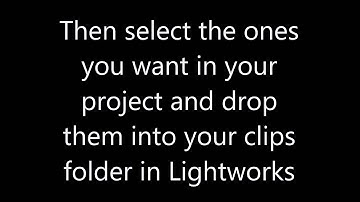 How to get pictures into Lightworks