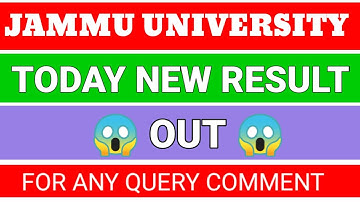 jammuuniversity today new result out