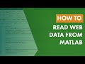 How to Read Web Data from MATLAB