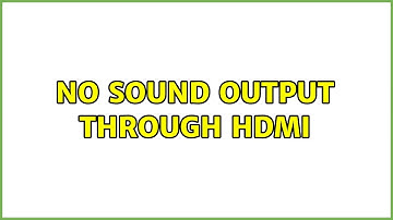 Ubuntu: No sound output through HDMI