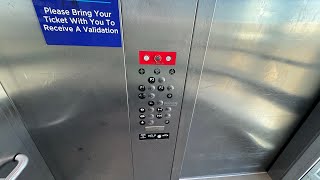 thyssenkrupp hydraulic elevator at a parking garage, Denver CO