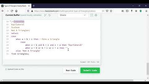 Type of Triangle   HackerRank SQL