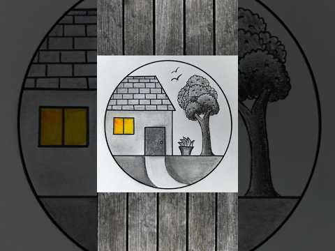    رسم سهل رسم منظر طبيعي بالرصاص خطوة بخطوة  تعليم الرسم