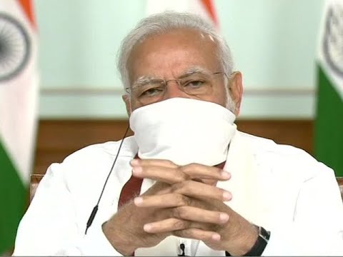 watch:-pm-modi-wears-mask-in-video-conference-with-cms-over-lockdown-extension,-covid-19-crisis