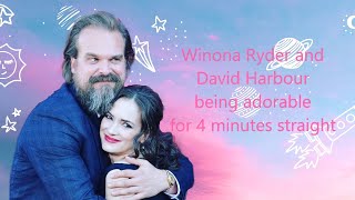 Winona Ryder & David Harbour being adorable for 4 minutes straight