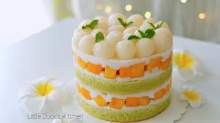 Beautiful Mango Cake (without Cream) ❤️ 靓丽芒果蛋糕 （无奶油）