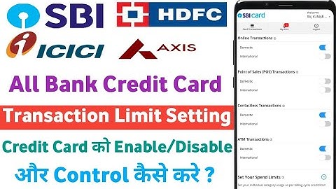SBI Credit Card ko Manage Kaise Kare |How to set Transaction Limit in SBI Credit Card/Debit Card