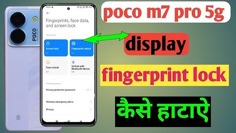 how to remove display fingerprint lock in poco m7  pro 5g me / fingerprint lock kaise hataye poco me