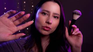 ASMR Brushing your face until you fall asleep 🖌😴 mouth sounds, tktk, blink slowly, layered sounds