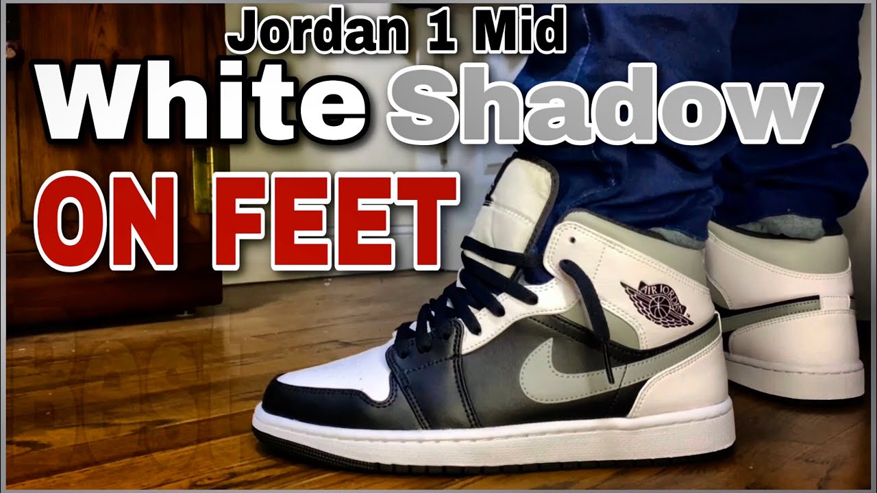 jordan 1 mid white on feet