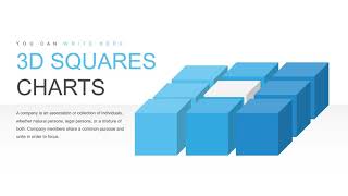 3D Cube Chart: 3D Squares Cube PowerPoint charts