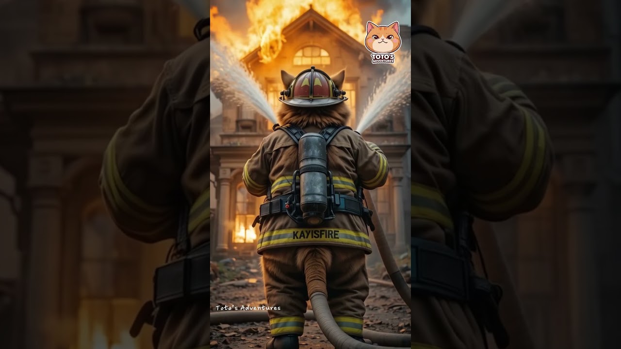 Hero Cat Saves Home and Kittens from Fire!🔥🐾