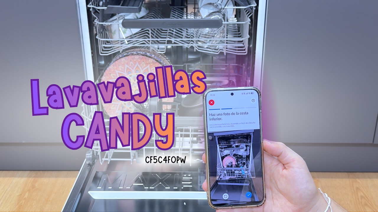 🍴 Candy CF5C4F0PW  | Lavavajillas 15 servicios con conectividad y apertura autom&aacute;tica de puerta