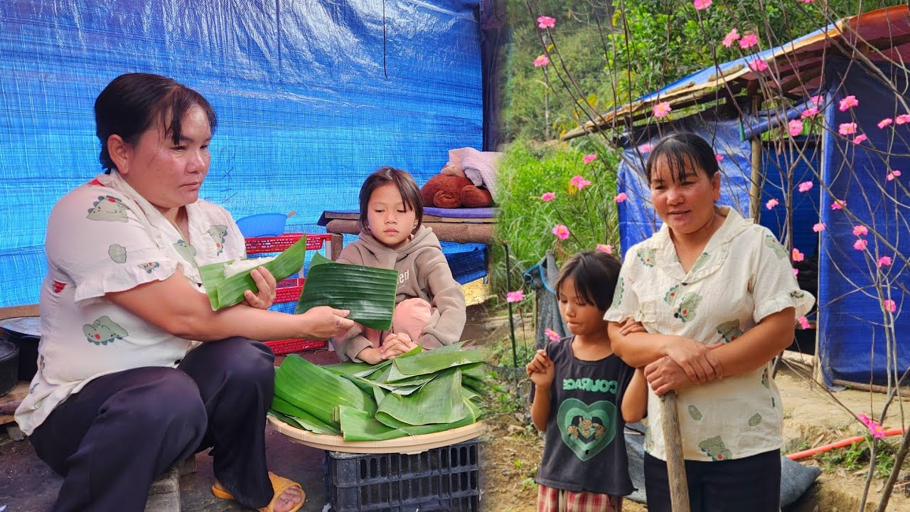 “Lý Tiểu Da and her daughter decorate flowers and make cakes to welcome Tet.”