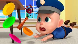 Careful! The Items Are Falling 😱| Police Rob Helps | Police Song | Rosoo Nursery Rhymes &amp; Kids Songs