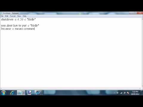How to shutdown computers with notepad