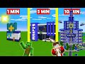 POLICE STATION Build Battle In Minecraft - NOOB VS PRO CHALLENGE - Maizen Mizen Mazien Parody