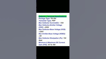 2SA1943 Transistor pinout and details #shorts