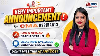 CMA Final BIG UPDATE 🚨 Law & SPM-BV Batch Details + Important Info | Divya Agarwal Mam
