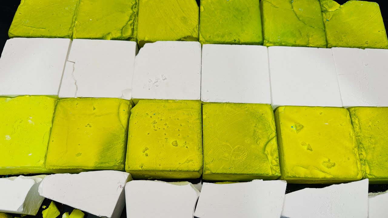 Fresh Lemon Color Dyed Chalk ASMR Crush | Satisfying Gym Chalk ASMR Crush Video 