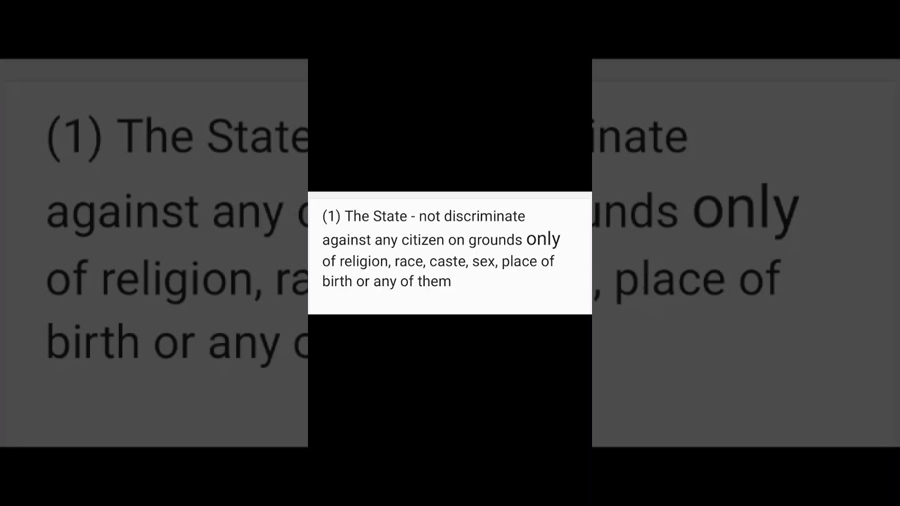 INDIAN POLITY- Article 15 (1) in TAMIL 