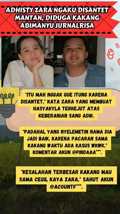 Adhisty Zara Ngaku Disantet Mantan, Diduga Kakang Abimanyu Jurnalrisa#shorts