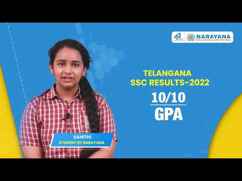 Sahithi Achieves A 10 GPA in Telangana SSC-2022 & Thanks The Narayana’s Orientation and The Teachers