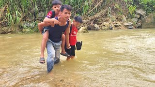While Picking Pumpkin Shoots to Sell, I Met a Little Child Crossing a Flooded Stream