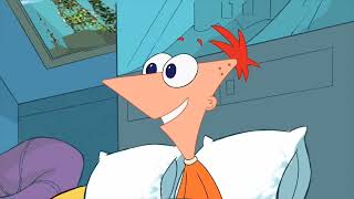phineas throws a pillow at ferb