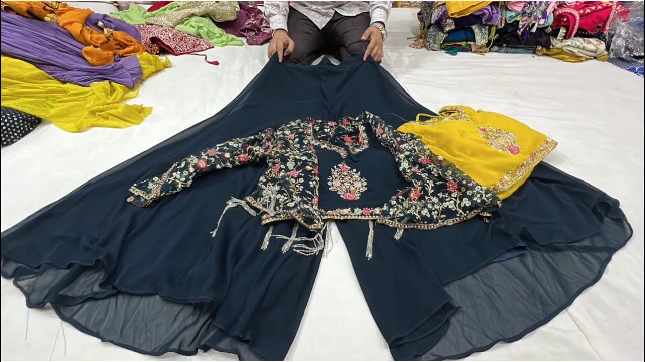 chickpet Bangalore party wear shararas & Indo western dresses||Single piece courier available