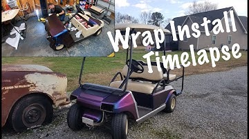 Golf Cart Custom Vinyl Wrap Install.