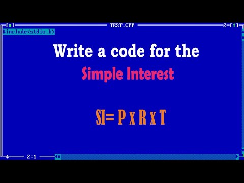 Write a c language code for simple interest #cpp #codding