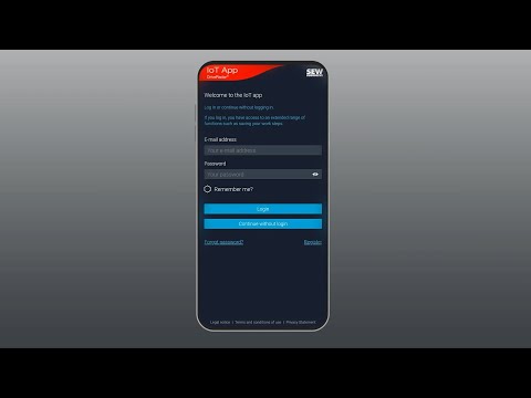 DriveRadar® IoT App | Login | SEW-EURODRIVE