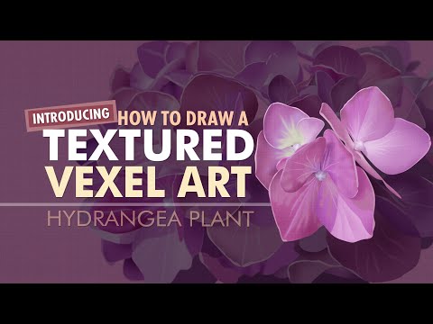 How to draw TEXTURED VEXEL ART - hydrangea (speed art)