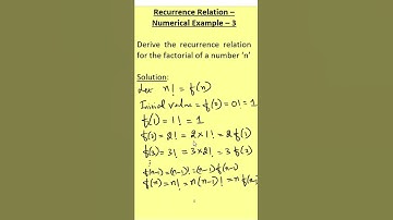 4 - Recurrence Relation for n! - #Shorts - English - Madhavan SV