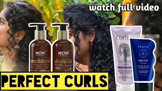 Curly Hair Routine||Frizz free, Healthy and Shiny hair|Curl up cream|Wow shampoo|English Subtitles screenshot 2