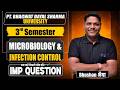 Pt Bhagwat Dayal Sharma University B.Sc Nursing 3rd Sem Microbiology & Infection Control Imp Ques