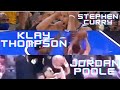 Stephen Curry, Klay Thompson, and Jordan Poole's ONE LEGGED 3-Pointer