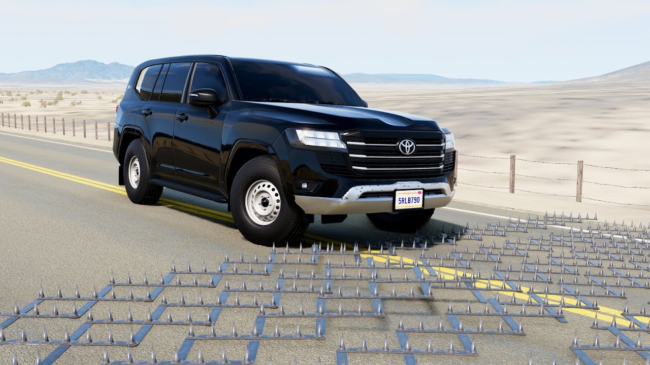 محاكي الحوادث : السيارات ضد الشوك 🚗🚧 75# BeamNG drive