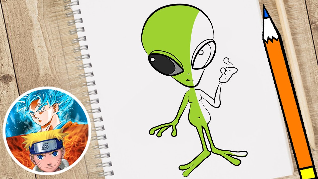 COMO DESENHAR ALIEN KAWAII - FÁCIL #desenho #desenholivre #shorts  #desenhofacil #desenhofofo