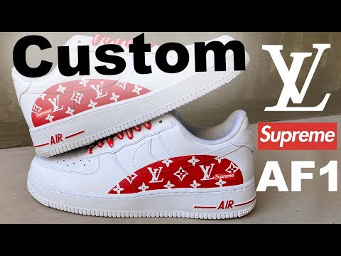 CUSTOM RED LV SUP AIR FORCE - Derivation Customs - Custom sneakers
