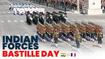 Proud Moment! India's tri-services contingent march past during the Bastille Day Parade🇮🇳🤝🏻🇫🇷