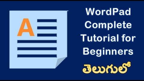 WordPad Video Tutorial for beginners in Telugu
