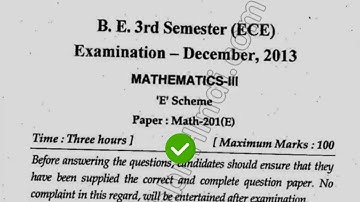 2013 Mdu BTech ECE 3rd Sem Mathematics Question Paper