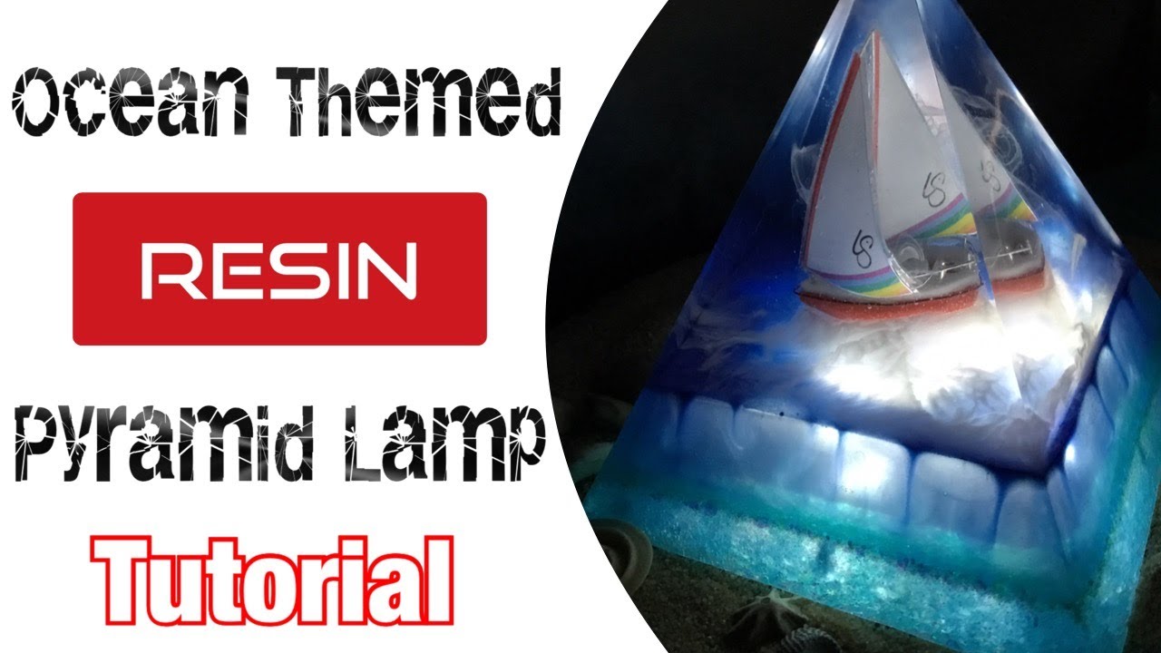 How to Make an Ocean Themed Pyramid Lamp PLUS Resin Techniques for Seafoam and Sea Spray.