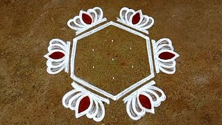 Aadi18 special 5x3dot lotusflowerkolam/varalakshmi viradhamRangoli/Fridayrangoli/gokulramyacreatives