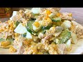 Салат с курицей и кукурузой.  Қазақша рецепт.