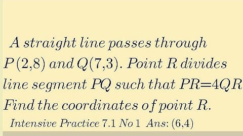 Intensive practice 7.1 No 1a / How to find point R that divides line segment PQ such that PR=4QR?