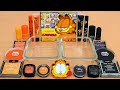Garfield Orange vs Black - Mixing Makeup Eyeshadow Into Slime ASMR